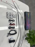 18 en 1 universel pas cher voiture modifier accessoires voiture intérieur décoratif LED lumière ambiante rvb Auto tableau de bord atmosphère éclairage