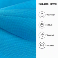Tissu Oxford enduit de polyuréthane avec structure en grille cationique en nylon 227GSM, imperméable et coupe-vent, résistant aux déchirures