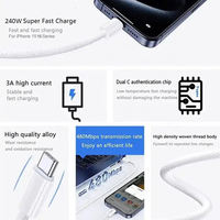 Câble USB-C vers USB-C Premium 240W en Nylon Tressé, Charge Rapide PD et Transfert de Données pour iPhone 16 17 MacBook iPad Ordinateur Portable