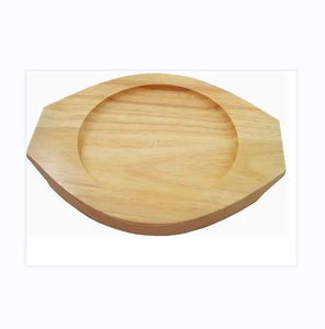 Hình Dạng Hình Bầu Dục Đúc Sắt Bít Tết Tấm Sizzle Vỉ Nướng Với Cơ Sở Bằng Gỗ Bít Tết Pan Nướng - Product Image 4