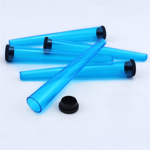 Étui de rangement conique en plastique pour tubes à cigarettes roulés, bleu avec capuchon noir, réutilisable pour cônes roulés King Size 110 mm - Product Image 3
