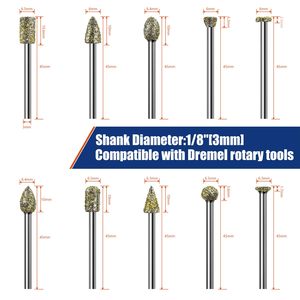 Premio 46 graniglia a spirale flauto 1/8 "gambo smerigliatrice diamantata punte accessori rotanti per Dremel efficace pietra resina di vetro - Product Image 3