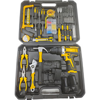 Boîte à outils portable et pratique, ensemble d'outils de quincaillerie pour la maison, pour l'électricité, la menuiserie, l'entretien, emballage personnalisé OEM en coffret rigide