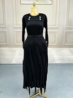 Robe plissée Miyake grande taille, col rond, décontractée, avec franges, ODM, teinture unie, approvisionnement direct