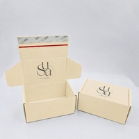 Boîte d'expédition auto-adhésive en carton ondulé recyclable FSC personnalisée pour le commerce électronique, avec bande de déchirement, pour cosmétiques