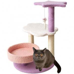 Kinghon Torre rascadora para gatos de sisal, poste rascador, casa de juegos para mascotas - Product Image 1