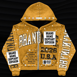 Relaxed Fit Casual Street Fashion Outerwear Custom Logo Men Oversized Graphic Hoodie Full Zip Hooded Jacket for Everyday Wear - Product Image 1