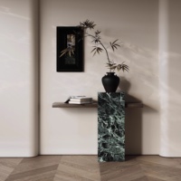 Console d'entrée Geju, table murale minimaliste, buffet de style italien, mobilier de maison haut de gamme, luxe léger, plateau en pierre noire
