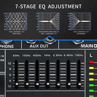 RA-12 Mixeur audio numérique USB professionnel 24 bits 12 canaux avec lecteur MP3, enregistrement, contrôleur DJ, égaliseur et gain pour studio et scène