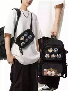 The New 2025 Casual and Fashionable Detachable Transparent Two-piece Functional Computer <b>Backpack</b> for Female College <b>Students</b> - Product Image 3