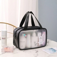 Pochette de rangement transparente en PVC pour cosmétiques, étanche avec fermeture éclair, motif dessin animé, pour maquillage et voyage