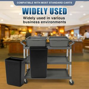 Premium Plastic <b>Refuse</b> <b>Bin</b> for Utility/Bussing Cart-Black Color - Product Image 2