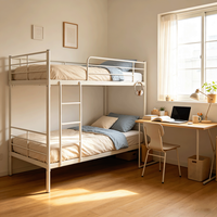 Lit superposé en acier moderne et métallique, durable, écologique, réglable en taille, idéal pour les étudiants, les dortoirs, les appartements, les hôtels et les chambres.