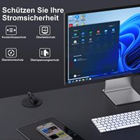 Tomacorriente Redondo Inteligente de 3 Pulgadas para Escritorio de Oficina Industrial, con Puerto USB, Oculto en la Superficie, con Enchufe Europeo