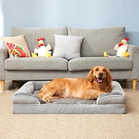 Lit pour chien et chat imperméable, respirant et chaud, prêt à être expédié - Tapis pour animaux de compagnie lavable, rembourrage en éponge haute densité, utilisation intérieure/extérieure, toutes saisons