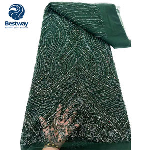 Bestway Nieuwste Luxe Kralen Kant Stof Voor Bruids Borduurwerk Franse Kant Voor Bruiloft Afrikaanse Vrouwen Jurk - Product Image 6