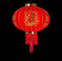 Grande lanterne en tissu chinois rouge suspendue imperméable traditionnelle bon marché lanterne d'éclairage mural extérieur pour le nouvel an lunaire