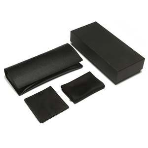 Ensemble d'emballage de lunettes de soleil personnalisées avec logo, en cuir PU coloré, avec étui et chiffon de nettoyage - Product Image 2