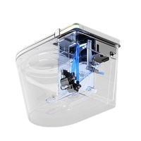 S002 Ensemble WC intelligent entièrement automatique ADA, à poser au sol, en céramique, avec chasse d'eau automatique, bidet électrique et toilette intelligente incluse