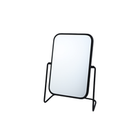 Miroir de voyage LED moderne à prix de gros usine, portable, avec support en fer noir, idéal pour chambre et hôtel