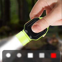 Lampu senter berkemah portabel, Gantungan Kunci lampu kerja Mini, lampu peringatan merah dapat diisi ulang USB luar ruangan
