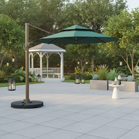 Parasol cantilever robuste de 3 m, résistant au vent, en aluminium renforcé, avec inclinaison à 360 degrés pour jardin et cour
