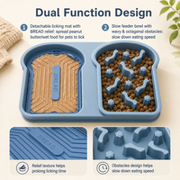 Bols d'alimentation pour chien en silicone réglables, design puzzle moderne avec ventouses pour une utilisation en intérieur, disponibles en tailles petite et grande
