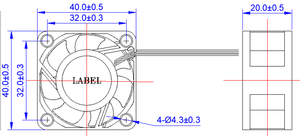 Quạt làm mát DC không chổi than 40x40x20mm 24V 0.12A 4020 OEM/ODM, tốc độ 13000 vòng/phút, bạc đạn dầu, cánh PBT - Product Image 6