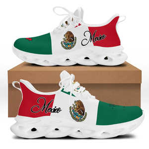 Cantidad mínima <span class=keywords><strong>de</strong></span> pedido Zapatillas <span class=keywords><strong>de</strong></span> deporte Logotipo personalizado <span class=keywords><strong>de</strong></span> alta calidad Confort Zapatos <span class=keywords><strong>de</strong></span> entrenamiento con cordones Diseño <span class=keywords><strong>de</strong></span> bandera <span class=keywords><strong>de</strong></span> México <span class=keywords><strong>Pisos</strong></span> absorbentes <span class=keywords><strong>de</strong></span> golpes - Product Image 1