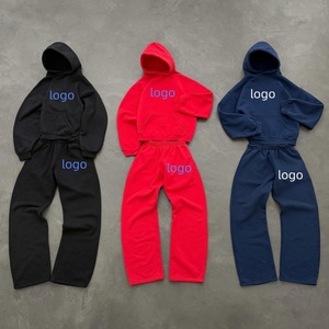 Anqi Custom Logo Silk Screen Printed <b>Knitted</b> Autumn Casual Fashion Sport Suit Mens Cotton/Polyester Fleece Breathable 380gsm <b>Set</b> - Product Image 1