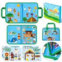 Livre d'activités éducatif en feutre pour enfants, jouets Montessori, livres sensoriels en feutre, livre d'activités en feutre sur les histoires bibliques pour enfants