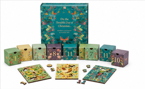 Custom Floral Print Countdown Advent <b>Calendar</b> Box with Drawers Rigid Cardboard Teal Christmas Mystery Packaging for Beauty - Product Image 5