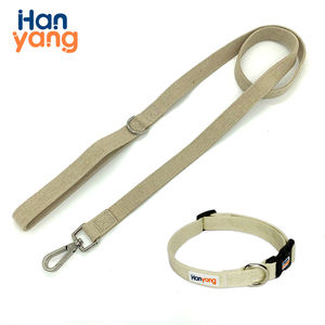 Hanyang OEM कस्टम 2023 नई कार्बनिक 100% पर्यावरण के अनुकूल समायोज्य प्राकृतिक सन पालतू कुत्ते कॉलर और पट्टा सेट - Product Image 1