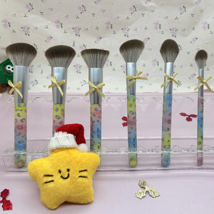 YRX Ensemble de 12 pinceaux de maquillage personnalisés avec logo professionnel, avec pinceau à raser, poils synthétiques doux, manches en bois et virole en aluminium - Product Image 5