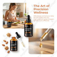 Vente directe usine – Gouttes de Vitamine K2 MK7 + D3 liquide pour le soutien des os, du cœur, de l'immunité et des nerfs cérébraux, avec compte-gouttes