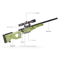 Série Militaire Masterpiece : Blocs de Construction à Petites Particules pour Fusil de Précision Desert Eagle AWM, Accessoires en Plastique, Manuel d'Assemblage