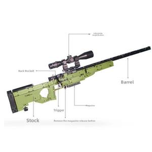 Série Militaire Desert Eagle AWM Sniper Gun Assembly Blocs de Construction à Petites Particules en Plastique XB24001-07 - Product Image 5