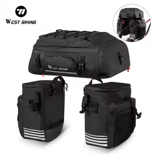 WEST BIKING Bolsa Trasera para Bicicleta de Montaña y Carretera de Gran Capacidad de 48L, Bolsa de Alforjas para Bicicleta 3 en 1 Reflectante con Cubierta Impermeable - Product Image 2