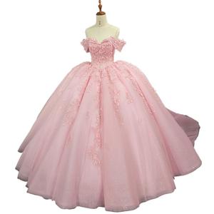 Vestido <span class=keywords><strong>de</strong></span> <span class=keywords><strong>Noche</strong></span> Rosa con Hombro Descubierto y Falda Abullonada <span class=keywords><strong>para</strong></span> Cantante, Vestido <span class=keywords><strong>de</strong></span> Novia Elegante <span class=keywords><strong>para</strong></span> Piano, Guzheng, Compromiso - Product Image 5