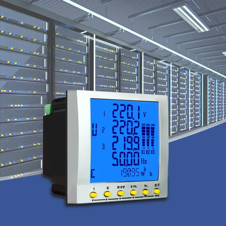 Three Single Phase Power Analyzer Meter 96x96 With Rs485 Modbus Rtu ...