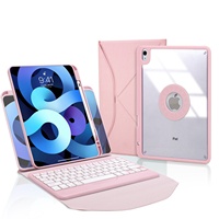 Étui de protection en acrylique transparent détachable pour iPad Air 5 Pro 11 2022 avec clavier sans fil