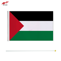 Drapeau agitant la main à prix compétitif 14*21cm Drapeau agitant la main de la Palestine en polyester durable