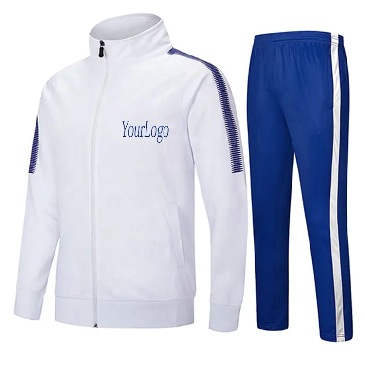 Özel kaliteli boş polyester erkek spor giyim baskı kendi logo eşofman ceket