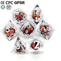 Dés à jouer personnalisables D&D de haute qualité, nouveau style, en résine colorée, œil de chat rouge, multi-faces