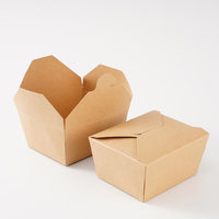 Boîte à lunch carrée en papier kraft en gros avec laminage mat, pliable et à fermeture à clip, idéale pour les collations et l'industrie alimentaire