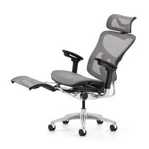 Modern Home Ergonomic Adjustable Desk Task Computer Swivel Full Mesh Office Chair With Headrest And Footrest