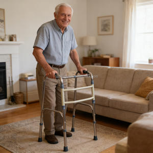 Produits de soins pour personnes âgées JIADUN, déambulateur médical, cadre de déambulateur à roulettes, déambulateur de mobilité, acier inoxydable, déambulateur pliable pour hôpital - Product Image 1