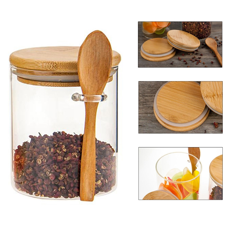 AJW-Bocal En Verre Transparent Avec Boule En Liège De 500 Ml Avec Joint