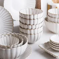 Chaozhou Factory White Porzellan Teller Set Ofen wechsel Weiß Keramik Teller Teller Set Günstige Weiße Keramik Geschirr Set