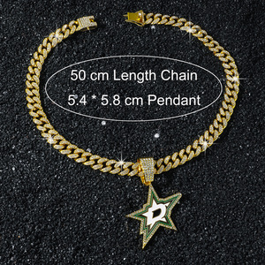 Vente en gros Dallas Stars Chaîne Collier Charm Ice Cuban Collier pour personnalisé <span class=keywords><strong>NFL</strong></span> MLB NHL Team Pendentif <span class=keywords><strong>Meilleur</strong></span> cadeau Fans - Product Image 3